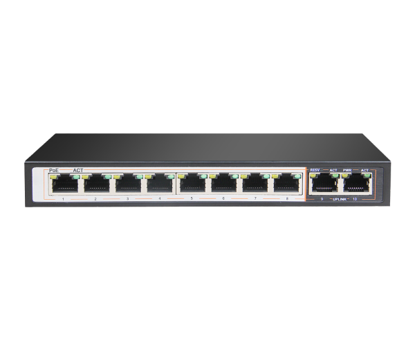 D-Link 10-port 10/100/1000Base-T Unmanaged Long Range 250m PoE+ Surveillance Switch with 8 PoE ports, 96W PoE Power budget  (EU Plug)