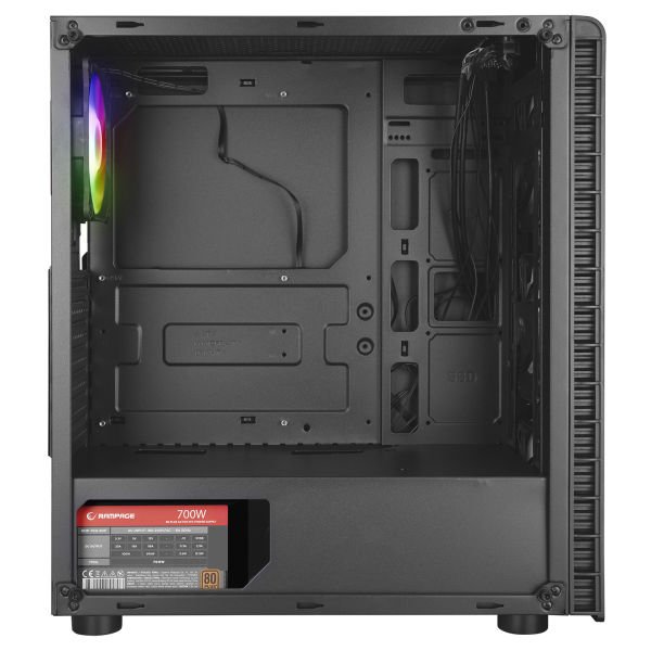 RAMPAGE REDSKY RGB MESH 700W 80+ BR 4x12CM RGB FAN ATX TEMPERED GLASS 2xUSB2.0/1xUSB3.0 SİYAH MID TOWER GAMİNG KASA
