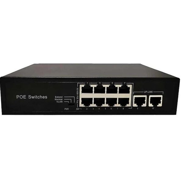 ODS SWITCH 8 PORT 10/100MB 2 UPLINK 10/100/1000MB WITH