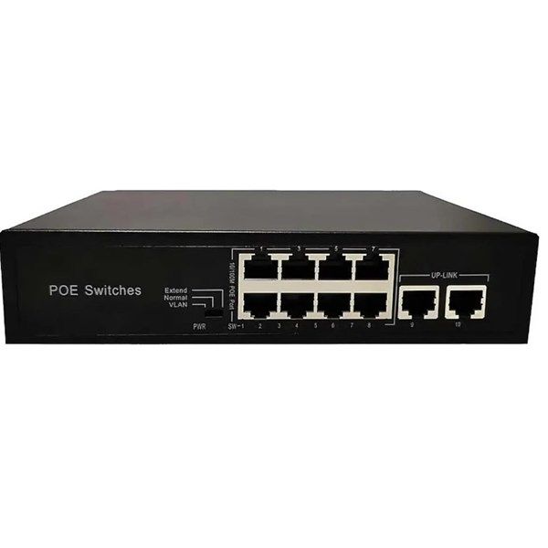 ODS SWITCH 8 PORT 10/100MB 2 UPLINK 10/100/1000MB WITH