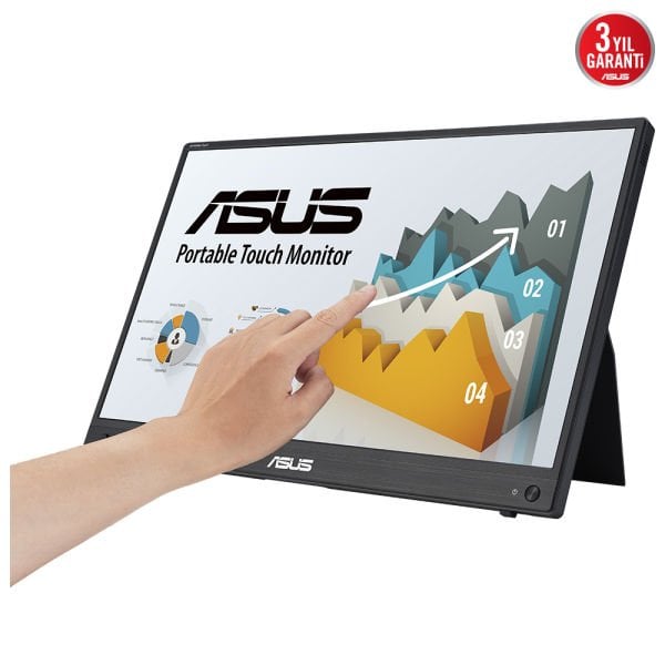 ASUS ZENSCREEN MB16AHT 15.6 TASINABILIR USB MONITOR IPS 1920x1080 5MS MINI HDMI-TYPE-C  3YIL 10 PARMAK DOKUNMATIK DAHILI BATARYA EYECARE MONITOR