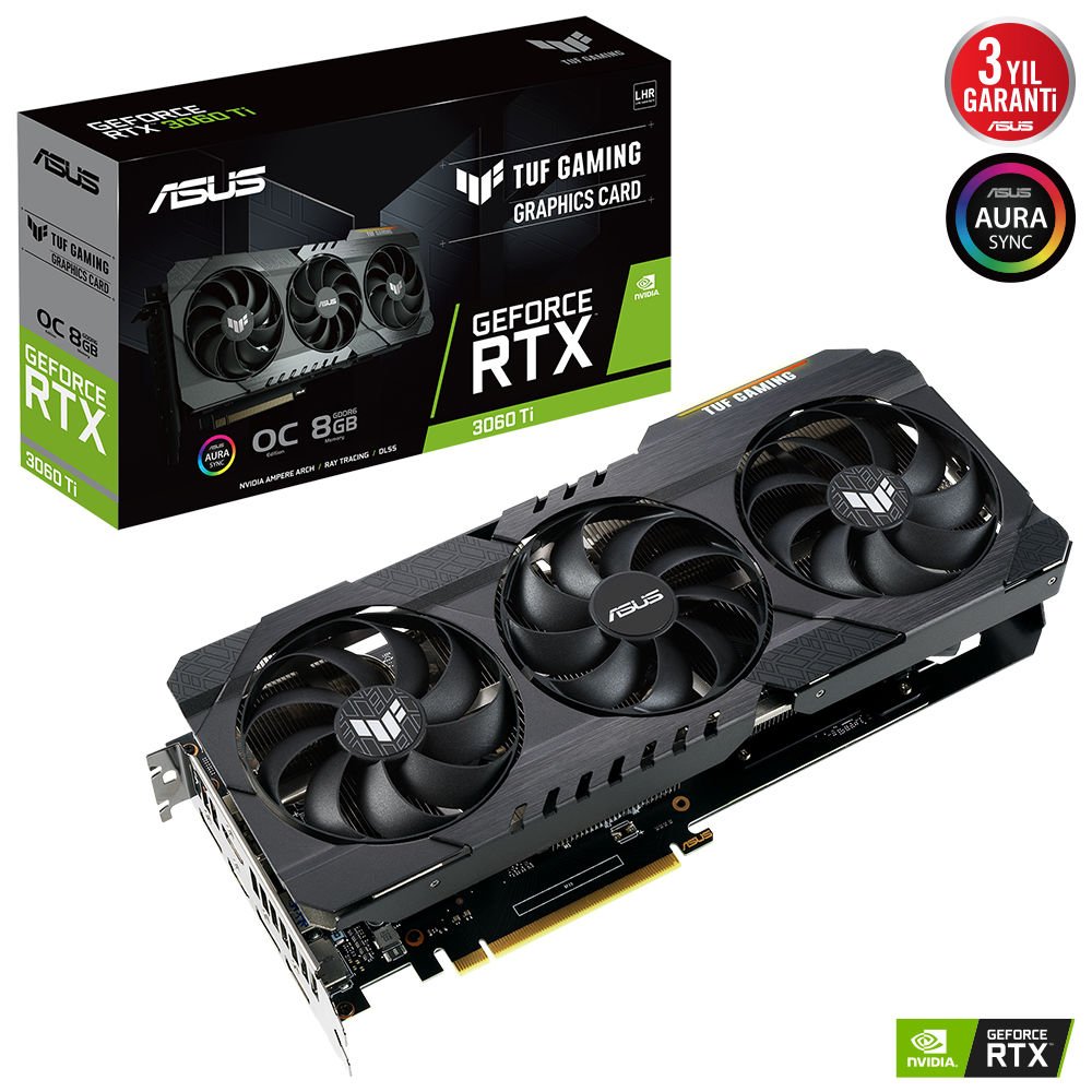 ASUS TUF-RTX3060TI-O8G-V2-GAMING 8GB GDDR6 256Bit 3xDP/2xHDMI PCI-E 4.0 DX12