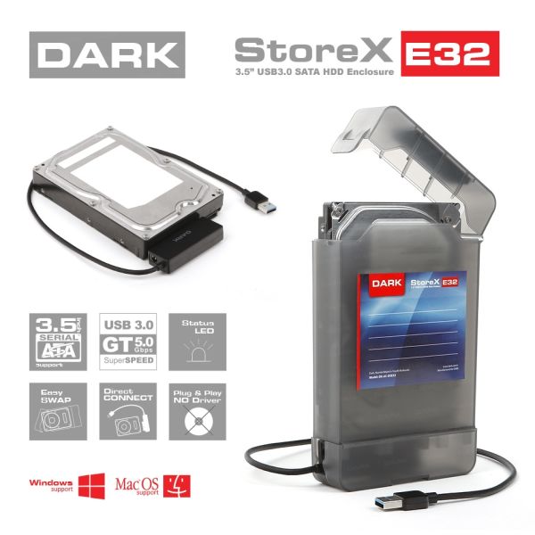 DARK DK-AC-DSE32 3.5'' USB 3.0 SATA HDD KUTU