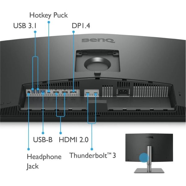 BENQ PD2725U 27'' 5MS 4K HDR 3840x2160 DP/HDMI/TYPE-C PIVOT THUNDERBOLD3 HDR10, DISPLAYHDR400 TASARIM MONİTÖR