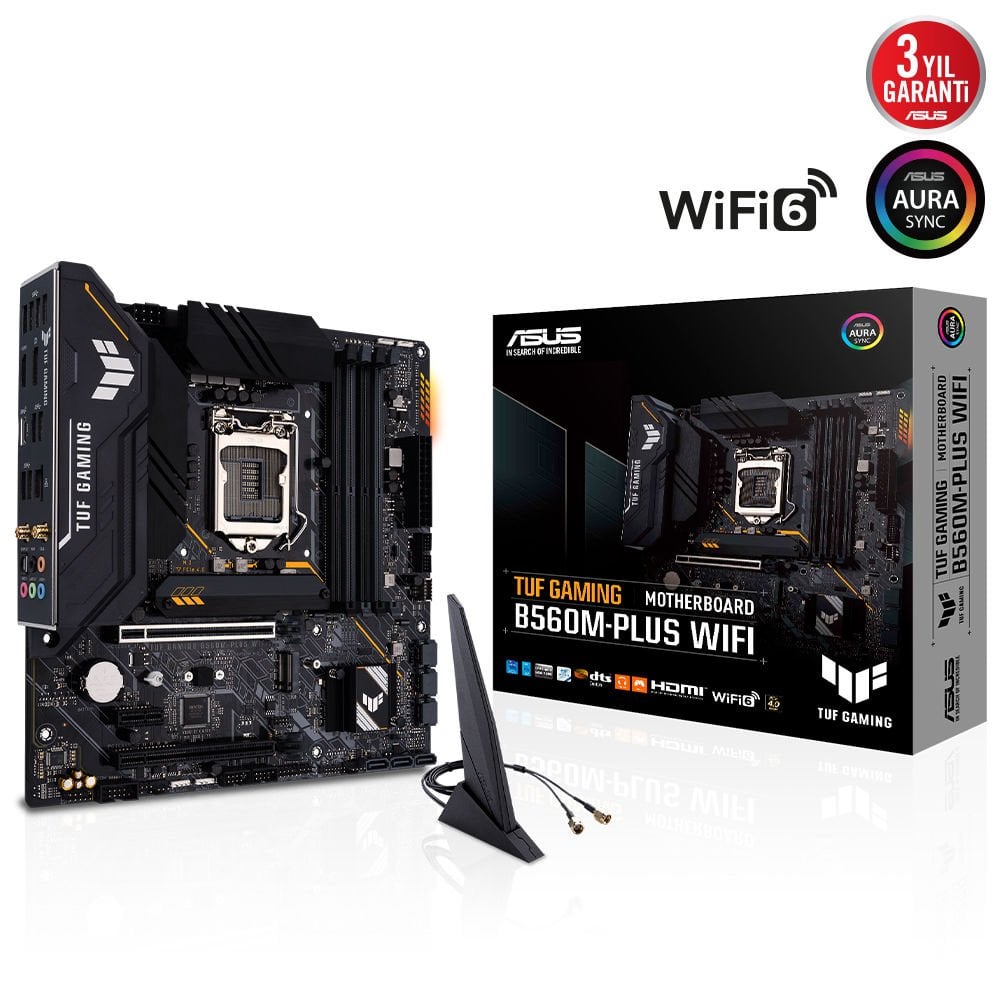 ASUS TUF GAMING B560M-PLUS WIFI B560 4xDDR4 DP/HDMI 1xGLAN 2xM.2 1200Pin ANAKART