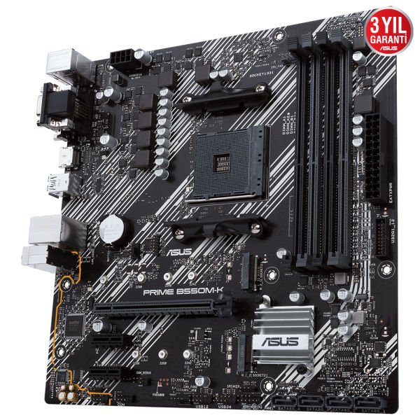 ASUS PRIME B550M-K B550 4xDDR4 VGA+HDMI+DVI-D 16X 2xM.2 AM4 ANAKART