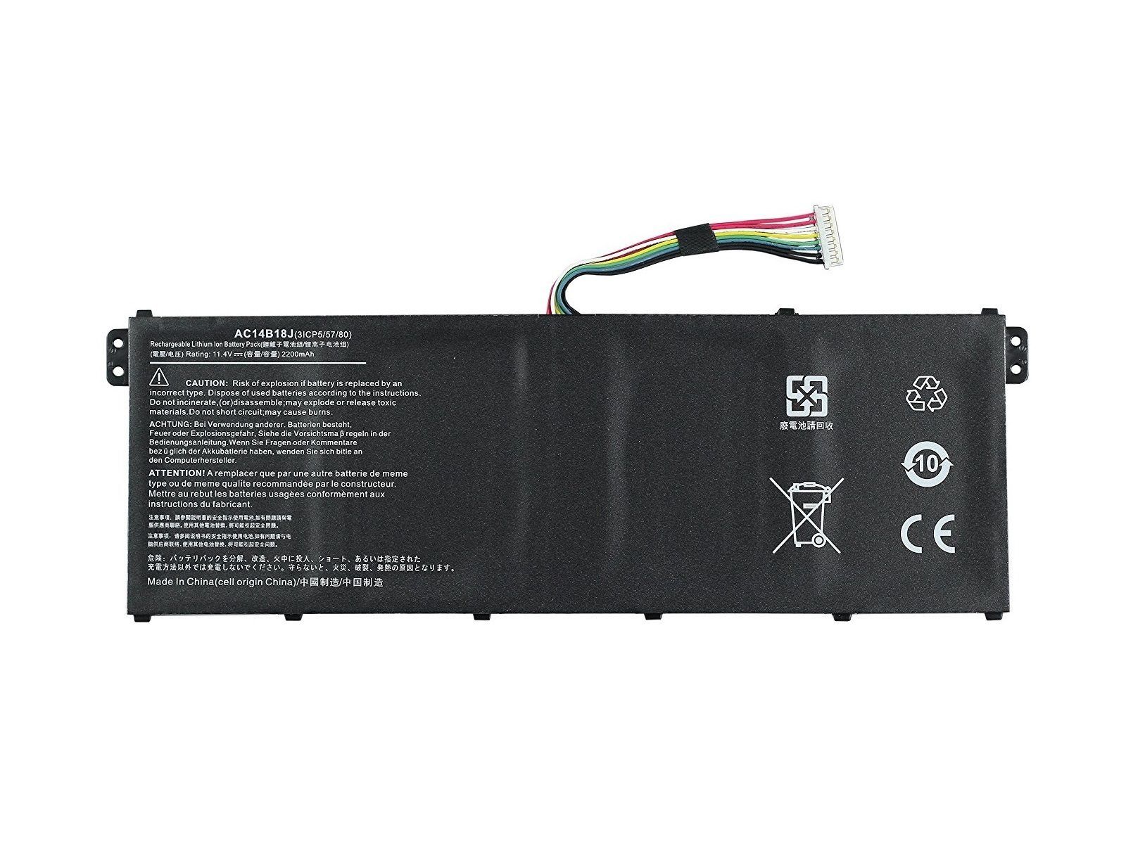 RETRO Acer Aspire ES1-331, ES1-531, AC14B18J 3-Cell Notebook Bataryası