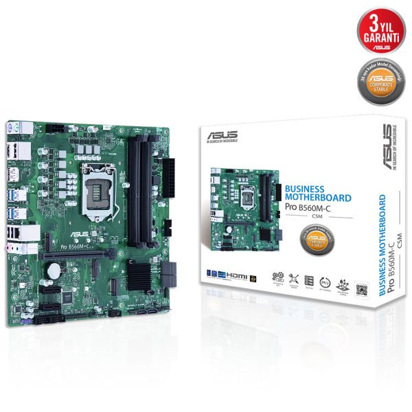 ASUS PRO-B560M-C-CSM B560 4xDDR4 2xDP/1xHDMI 1xGLAN 2x M.2 1200Pin ANAKART