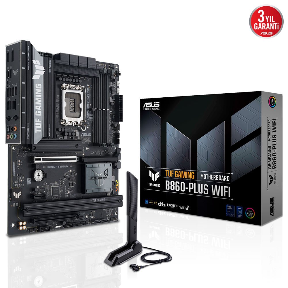 ASUS TUF GAMING B860-PLUS WIFI 4x DDR5 DP/HDMI 3x M.2 1x 2.5GLAN/WIFI7/BT USB3.2 1851P ANAKART