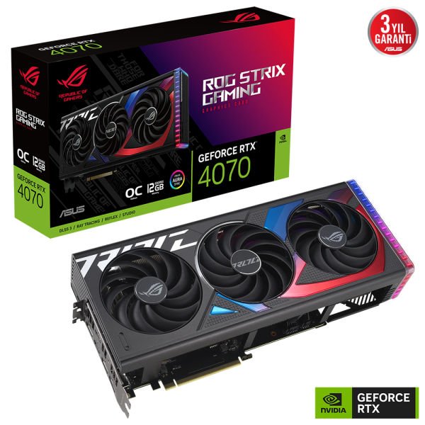 ASUS ROG-STRIX-RTX4070-O12G-GAMING RTX4070 12GB GDDR6 128Bit 3xDP/1xHDMI