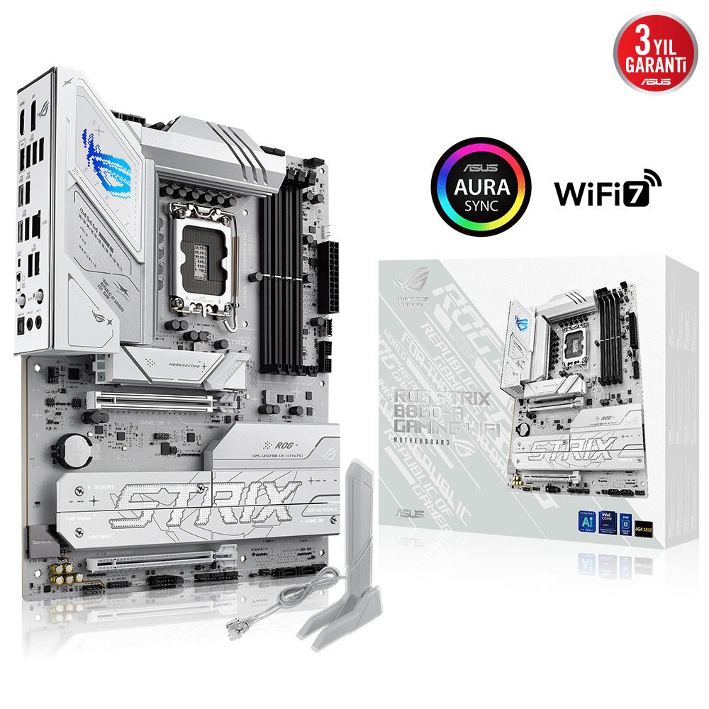 ASUS ROG STRIX B860-A GAMING WIFI 4x DDR5 DP/HDMI 4x M.2 1x 2.5GLAN/WIFI7/BT USB3.2 1851P ANAKART