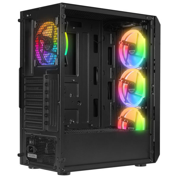 EVEREST X-RACER 600W 4x12CM ARGB FAN ATX PENCERELİ + TEMPERED 1xUSB 3.0 / 2xUSB 2.0 SİYAH GAMING KASA