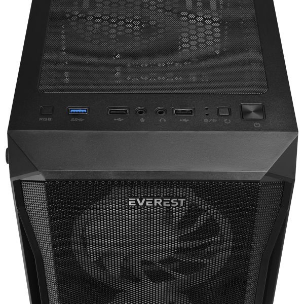 EVEREST X-RACER 600W 4x12CM ARGB FAN ATX PENCERELİ + TEMPERED 1xUSB 3.0 / 2xUSB 2.0 SİYAH GAMING KASA