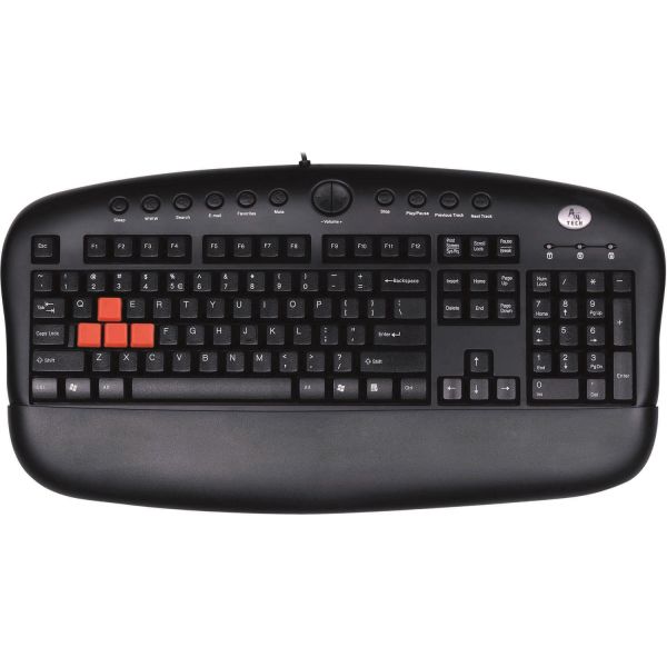 A4 TECH KB-28G TR WIRED MULTIMEDIA BLACK (WITH WRIST SUPPORT) Q KEYBOARD