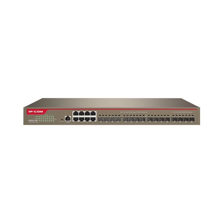 IP-COM G5324-16F 16 PORT 1G SFP + 8 PORT BAKIR 10/100/1000 L3 YÖNETİLEBİLİR RACK MOUNT SWITCH METAL KASA