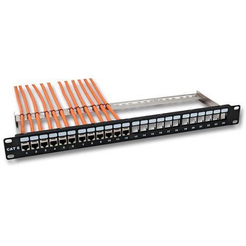 ODS PATCH PANEL SLIDING BLACK 1U 24 PORT CAT6 UTP RAC