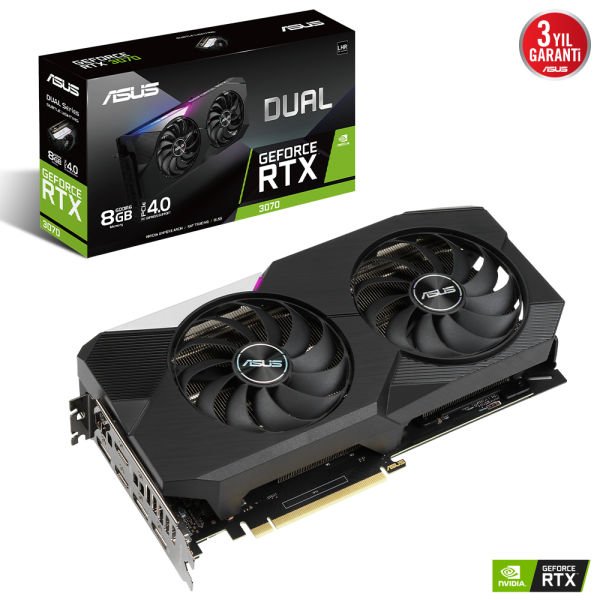 ASUS DUAL-RTX3070-8G-V2 RTX3070 DUAL 8GB GDDR6 256Bit 3xDP/2xHDMI PCI-E 4.0
