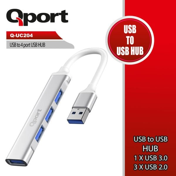 QPORT Q-UC204 4 PORT USB 3.0 METAL USB ÇOKLAYICI