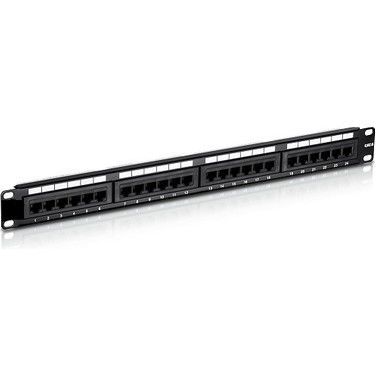 ODS PATCH PANEL SLIDING BLACK 1U 24 PORT CAT6 UTP RAC