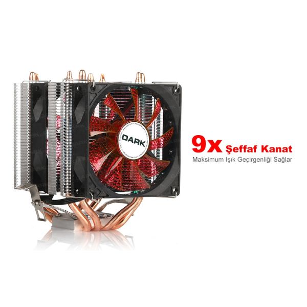 DARK FREEZER X94 DKCCX94RD AMD/INTEL AM2/SOKET 1156 İŞLEMCİ FANI