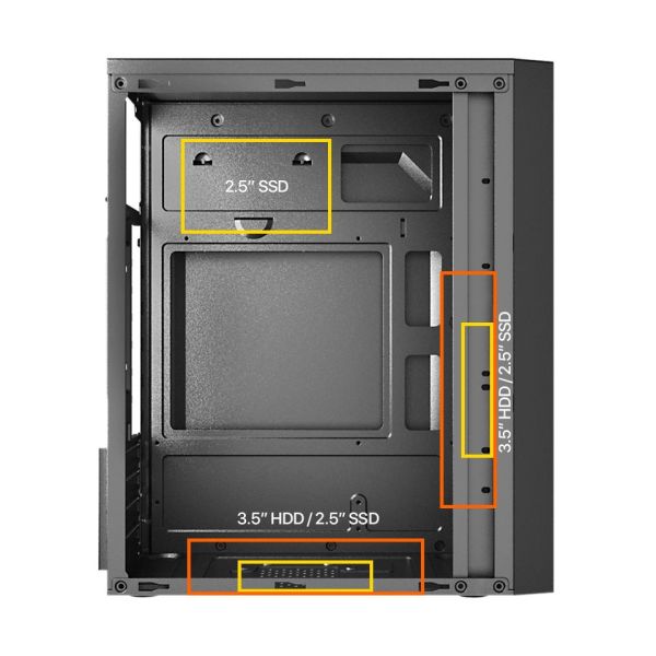 FRISBY FC-2710B 300W 1x12CM FAN MICRO ATX 2xUSB2.0 SİYAH KASA