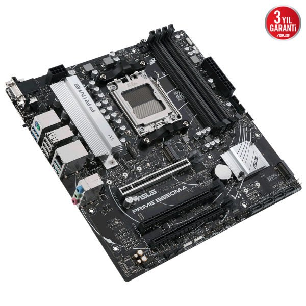ASUS PRIME B650M-A AMD B650 AM5 DDR5 DP/HDMI/VGA 2xM2 USB3.2 AURA RGB 2.5GBİT LAN MATX 128GB RAM DESTEĞİ
