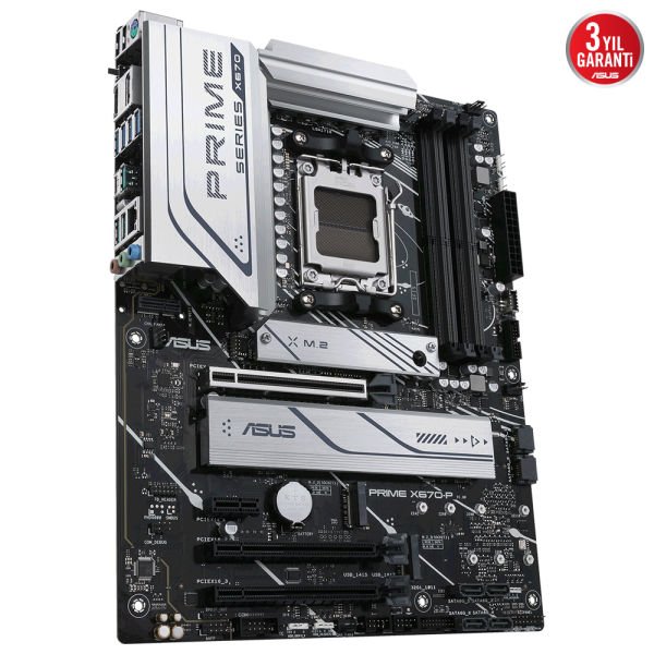 ASUS PRIME X670-P AMD X670 AM5 DDR5 6400 DP/HDMI 3xM2 USB3.2 AURA RGB 2.5GBİT LAN ATX 128GB RAM DESTEĞİ