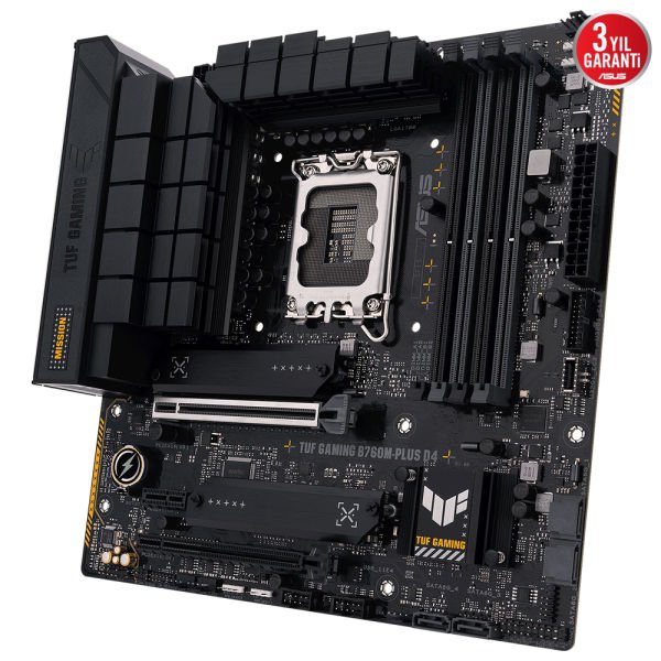 ASUS TUF GAMING B760M-PLUS D4 4xDDR4 5333 DP/HDMI 2xM2 USB3.2 2.5Gbit LAN mATX 128GB RAM DESTEGI 1700P (12.Gen/13.Gen)