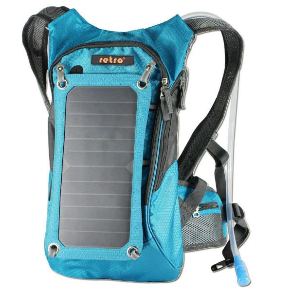 RETRO Solar 7 Watt 10L Mavi Bisiklet Sırt Çantası - 2L Su Torbası