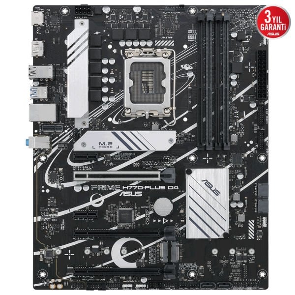 ASUS PRIME H770-PLUS D4 4xDDR4 5066 DP/HDMI 3xM2 USB3.2 AURA RGB 2.5Gbit LAN ATX 128GB RAM DESTEĞİ 1700p (12.Gen/13.Gen)