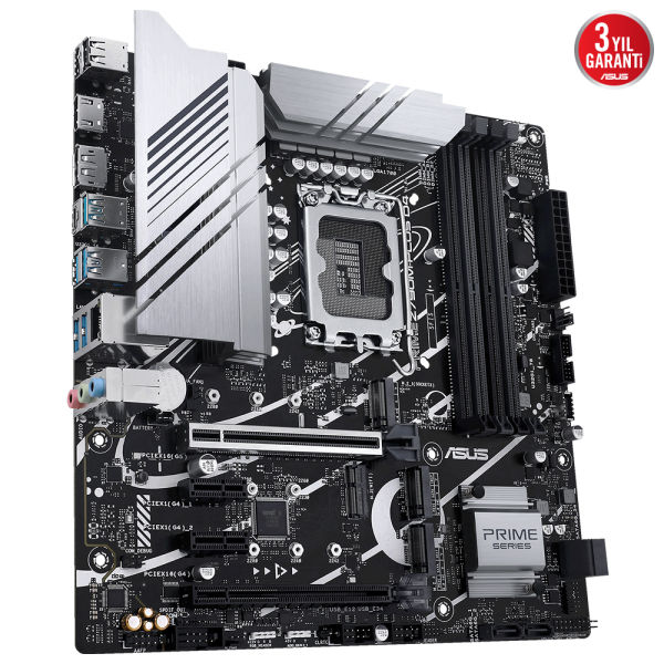 ASUS PRIME Z790M-PLUS D4 INTEL Z790 LGA1700 4xDDR4 5333MHZ 1xDP 1xHDMI 3xM2 USB3.2 AURA RGB MATX ASUS 5X PROTECTION III ARMOURY CRATE AI SUİTE 3