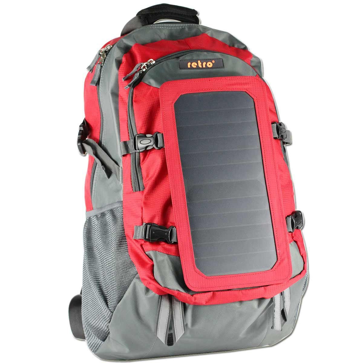 RETRO Solar Backpack 7 Watt 45L Kırmızı Sırt Çantası