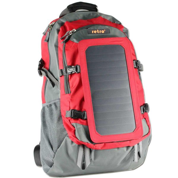 RETRO Solar Backpack 7 Watt 45L Kırmızı Sırt Çantası