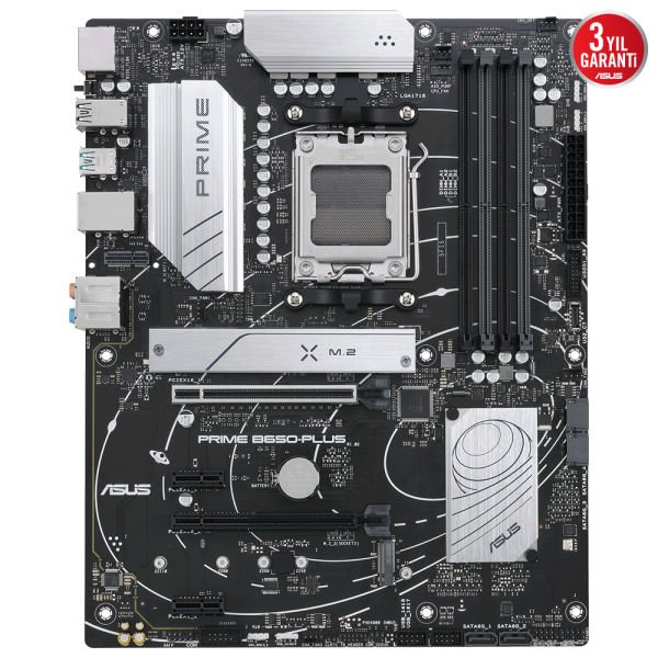 ASUS PRIME B650-PLUS AM5 4xDDR5 6400 DP/HDMI 2xM2 USB3.2 AURA RGB 2.5GBİT LAN ATX 128GB RAM