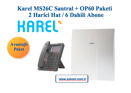 Karel MS26C 2/6 Santral + OP60 Konsol Paketi