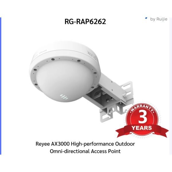 RUIJIE REYEE RG-RAP6262 Wi-Fi 6 AX3000 1 PORT RJ-45 + 1 PORT SFP 2.4 GHZ & 5 GHZ POE ADAPTORSUZ OUTDOOR MESH ACCESS POINT