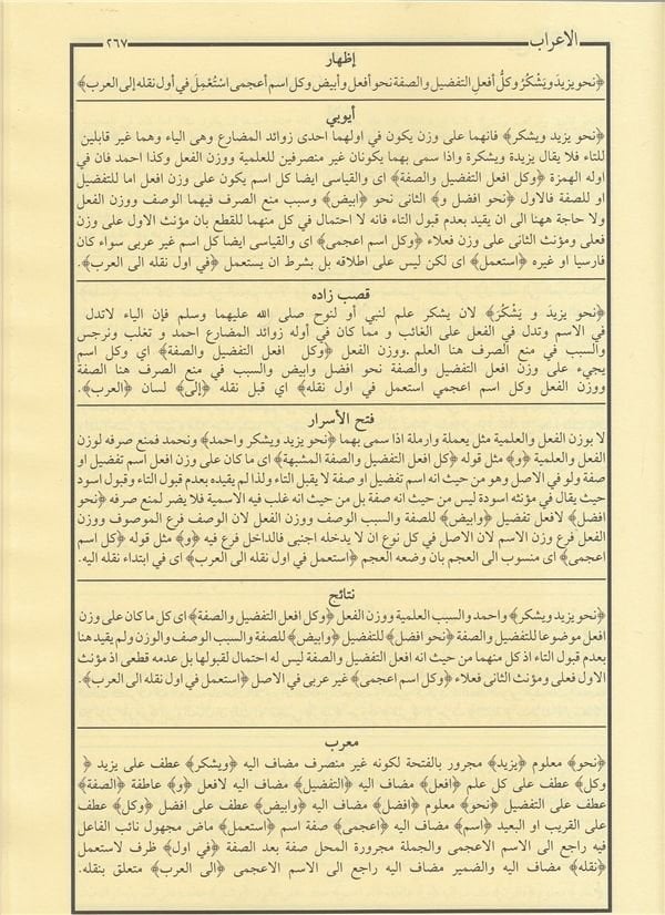 Şuruhu'l - İzhar Eyyübi – İzhar Metni | شروح الإظهار ويحتوي على ستة كتب
