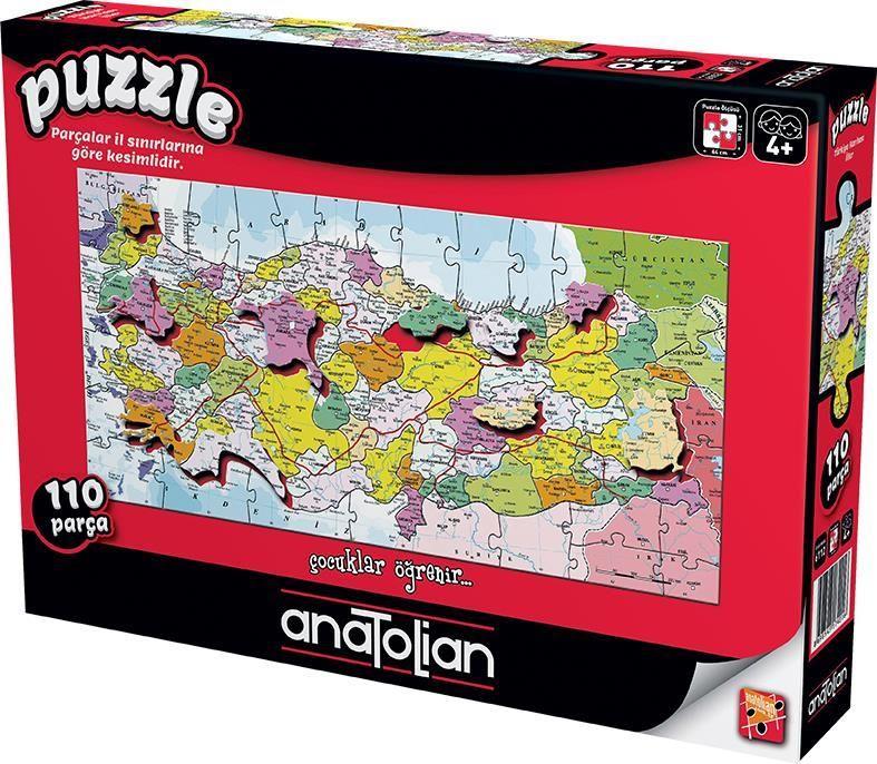 Anatolian Puzzle Türkiye İller Haritası 110 Parça Karton Puzzle