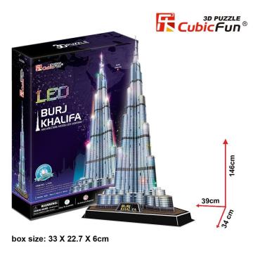 Cubic Fun Burj Halife Binası - Dubai (Led Işıklı)