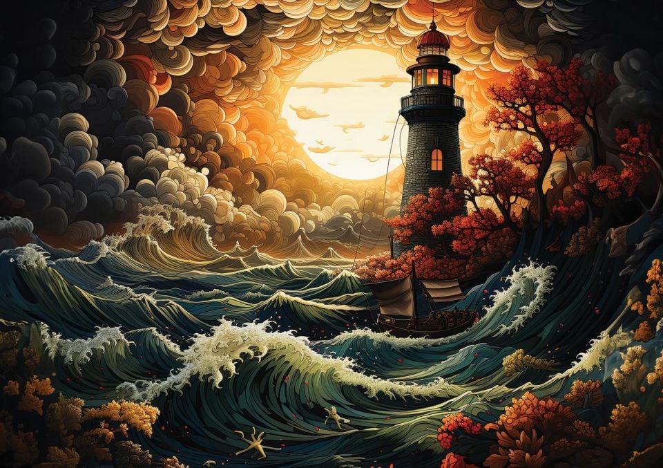 Art Puzzle Fırtınada Deniz Feneri 1500 Parça Puzzle