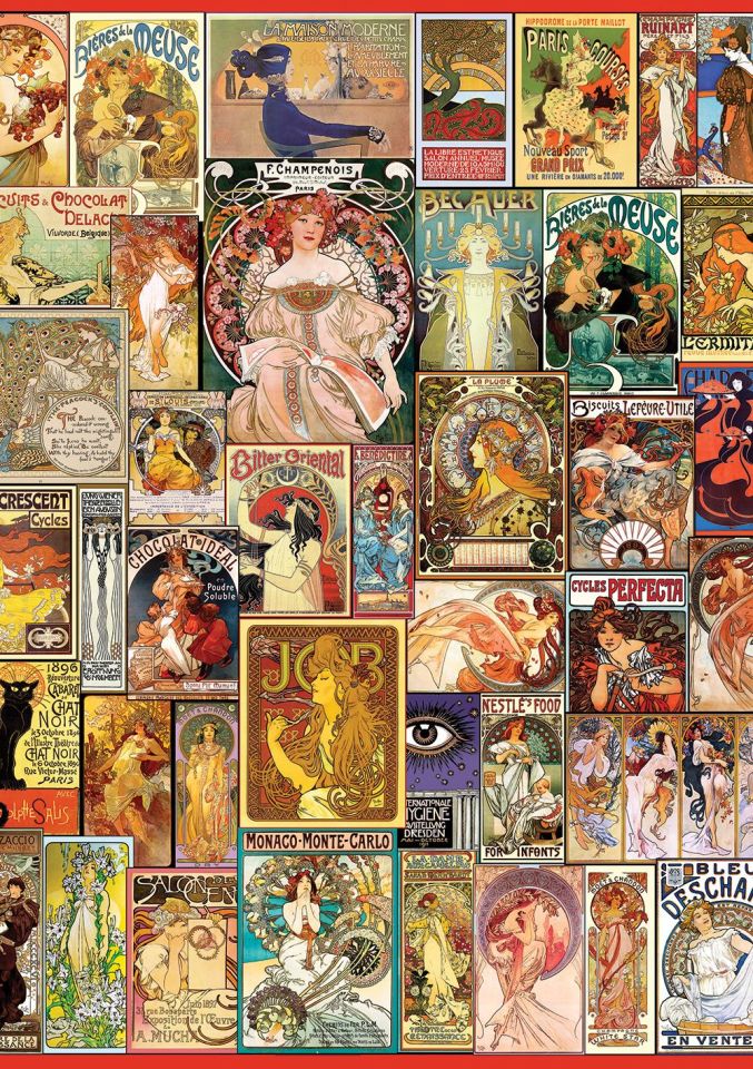 Art Puzzle Art Nouveau Poster Kolajı 1500 Parça Puzzle