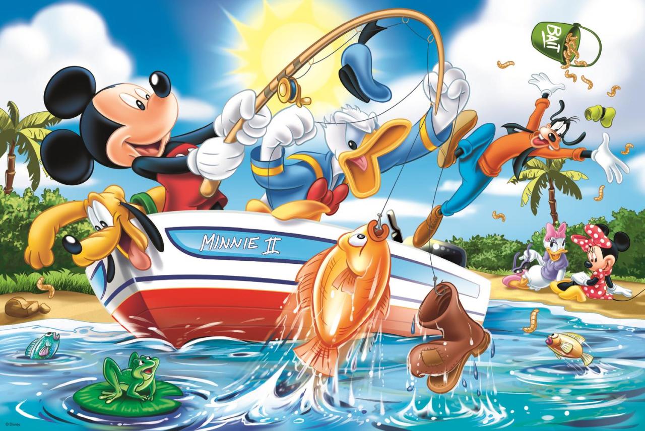 Trefl Puzzle Mickey Mouse & Friends Fishing 24 Parça Maxi Yapboz