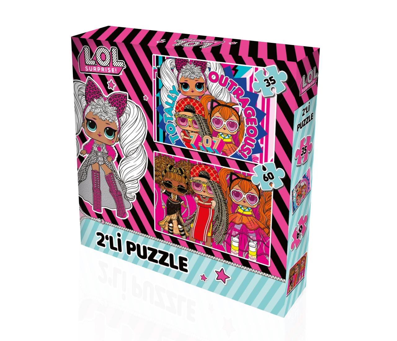 Yappuzz Puzzle L.O.L Surprise Art Lisanslı 35+60 Parça Çocuk Puzzle