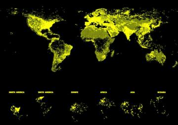 Educa Puzzle World Map 1000 Parça Neon Puzzle