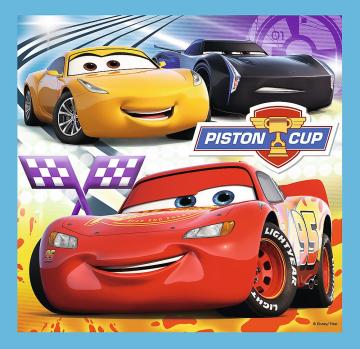 Trefl Puzzle Preparations for the Race, Disney Car 3, 3 in 1 Puzzle (20+36+50 Parça)