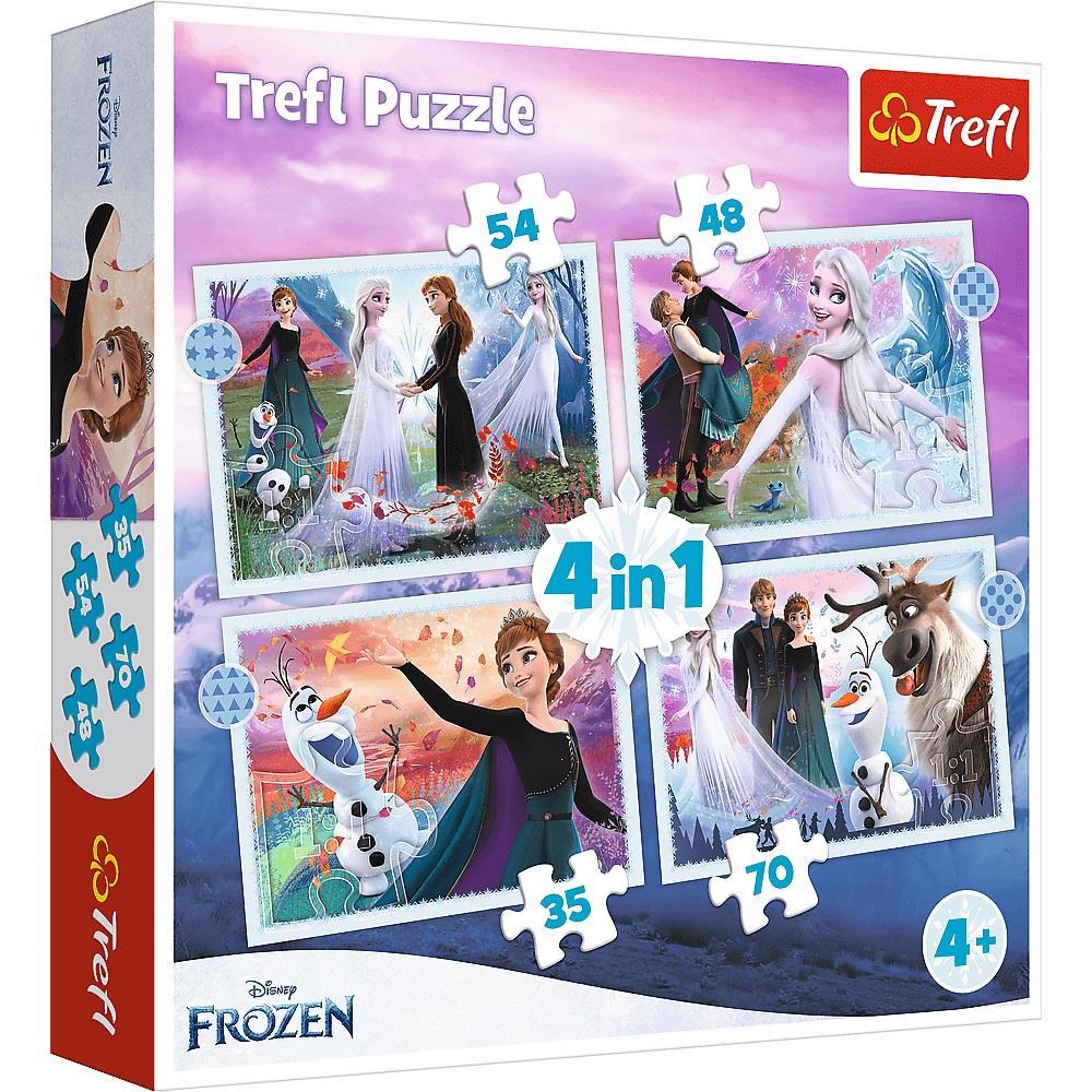 Trefl Puzzle Magıc In The Forest / Dısney Frozen 2 4 in 1 Çocuk Puzzle (35+48+54+70 Parça)