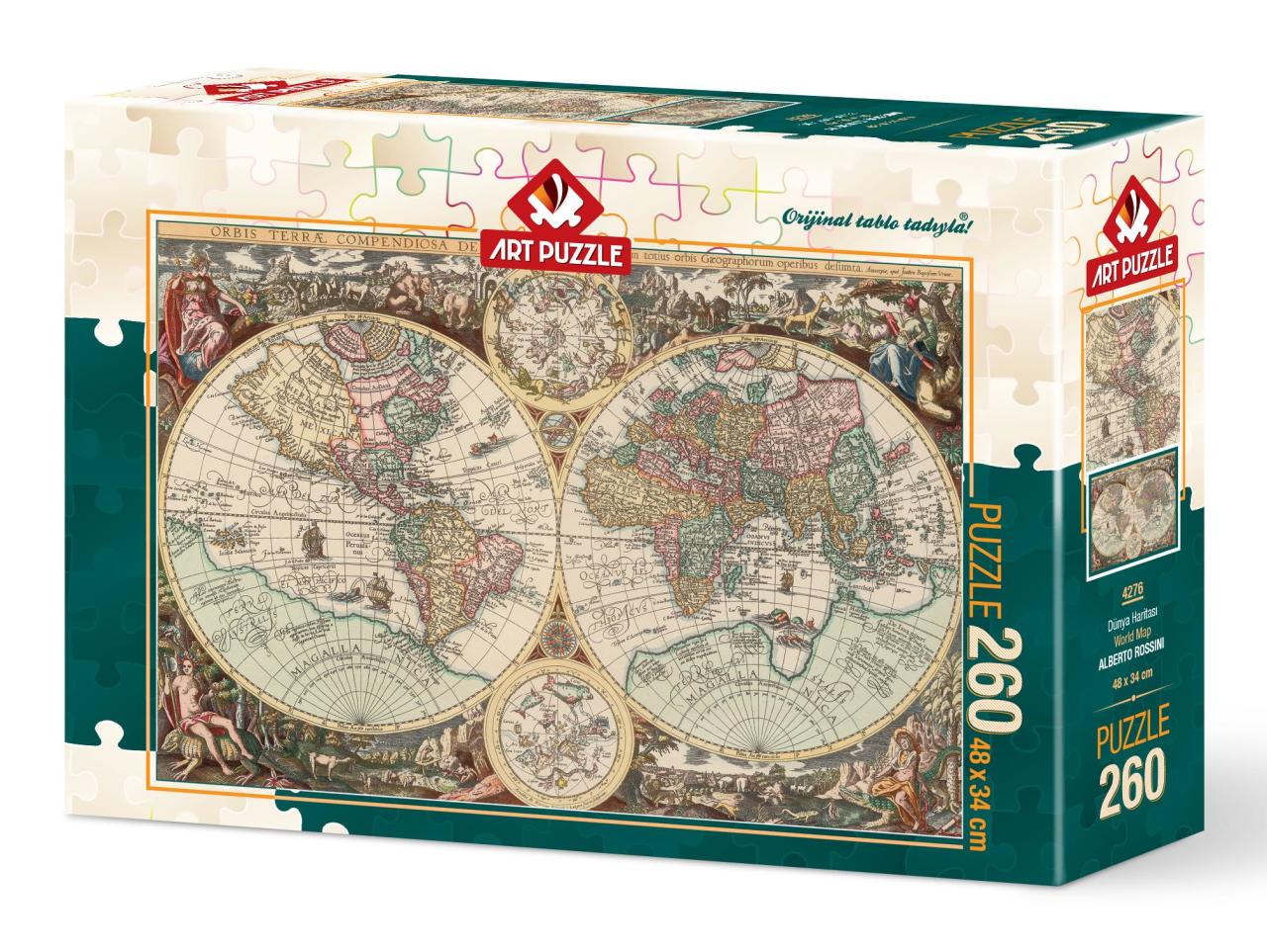 Art Puzzle Dünya Haritası  260 Parça Puzzle