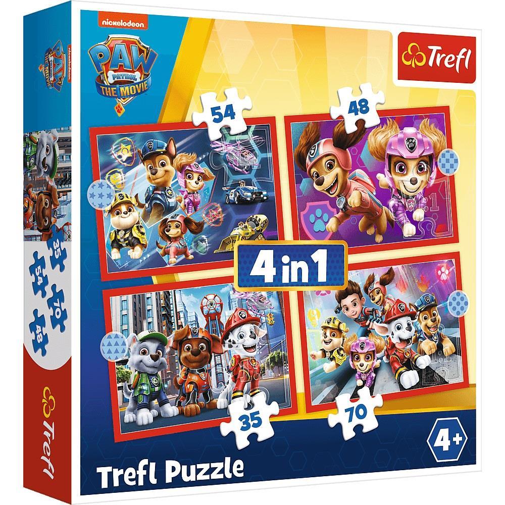Trefl Puzzle Paw Patrol In The Cıty / Vıacom Paw Patrol: The Movıe 4 in 1 Çocuk Puzzle  (35+48+54+70 Parça)