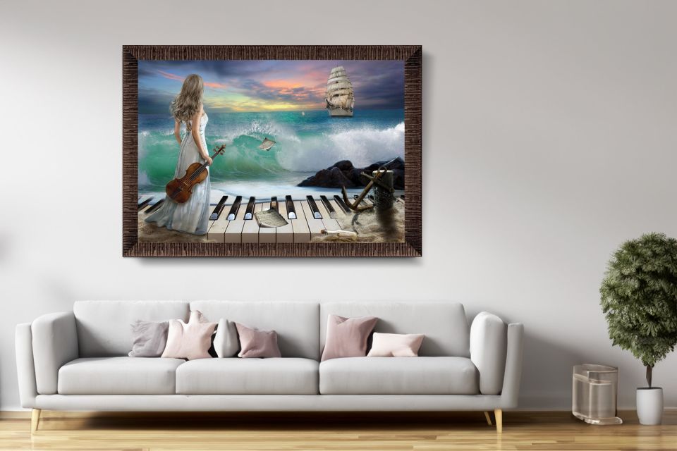 Art Tablo Deniz Senfonisi 68 x 48 cm Çerçeveli Tablo