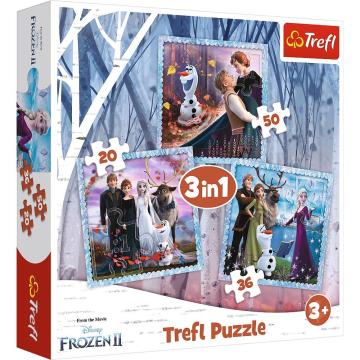 Trefl Puzzle The Magıcal Story / Dısney Frozen 2  3 in 1 Çocuk Puzzle  (20+36+50 Parça)